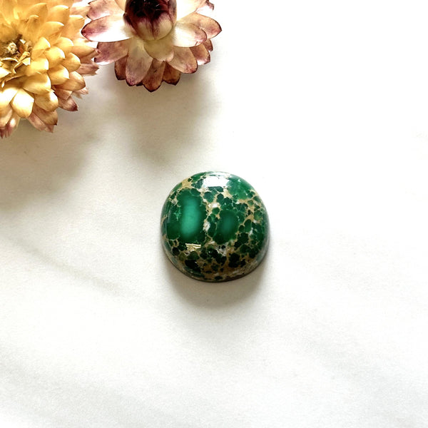 Large Deep Green Round Broken Arrow Variscite Background