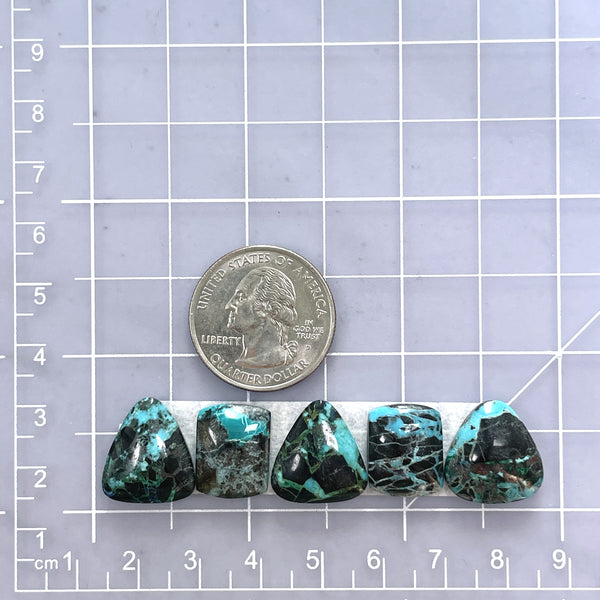 Small Sky Blue Mixed Yungai Turquoise, Set of 5 Dimensions