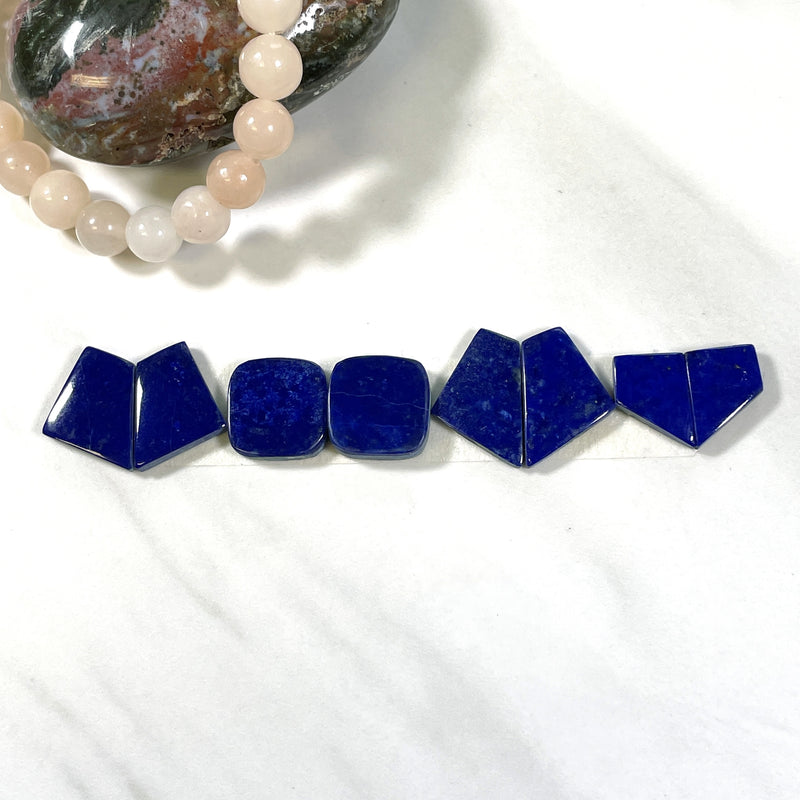 Medium Deep Blue Mixed Lapis Lazuli, Set of 8 Background