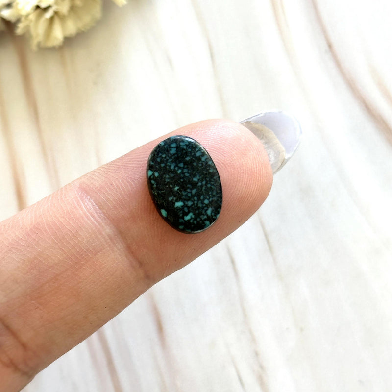 Small Deep Blue Oval Lander Blue Turquoise Background