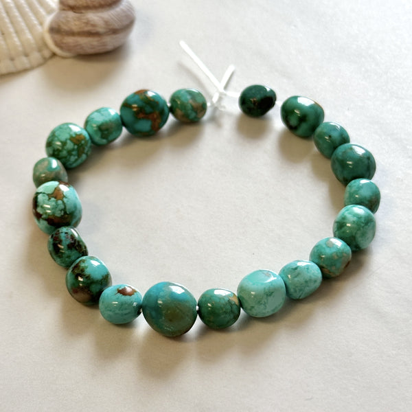 Sky Blue Fox Turquoise Smooth Nugget Beads Dimensions
