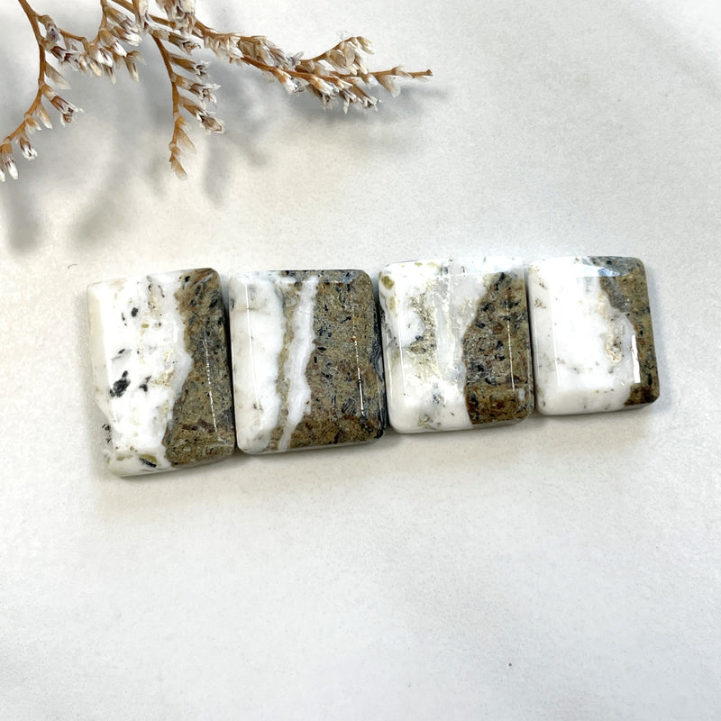 Medium Mixed Bar White Buffalo Dolomite, Set of 4 Background