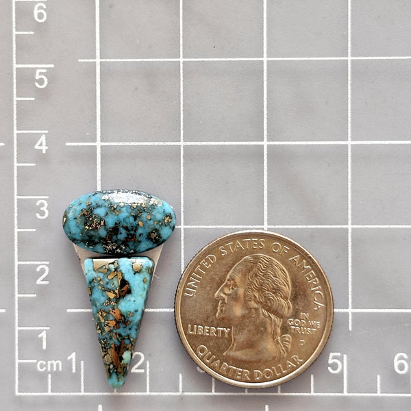 Large Ocean Blue Mixed Ithaca Peak Turquoise, Set of 2 Dimensions