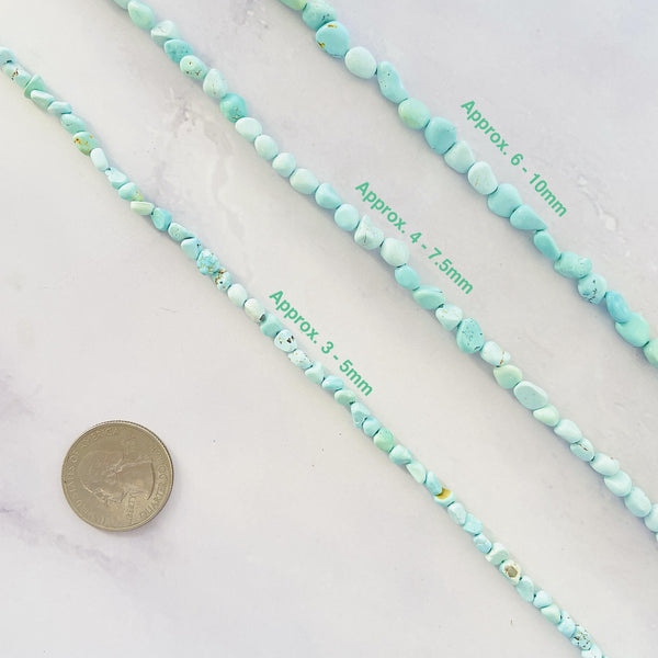 Faint Blue Lone Mountain Turquoise Nugget Beads