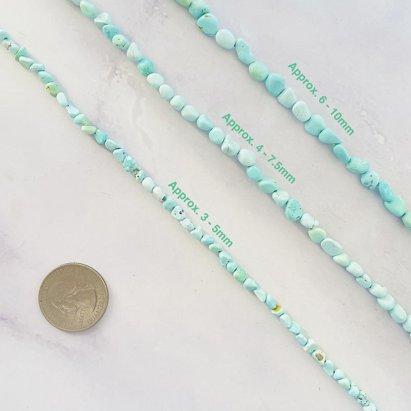 Faint Blue Lone Mountain Turquoise Nugget Beads