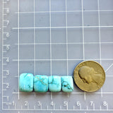 Small Sky Blue Freeform Sonora Turquoise, Set of 4 Dimensions