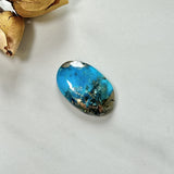 Large Sky Blue Oval Ithaca Peak Turquoise Background
