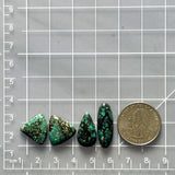 Medium Bamboo Green Mixed Bamboo Mountain Turquoise, Set of 4 Dimensions
