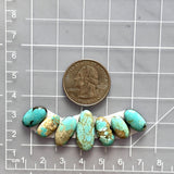 Small Sky Blue Oval Number 8 Turquoise, Set of 7 Dimensions