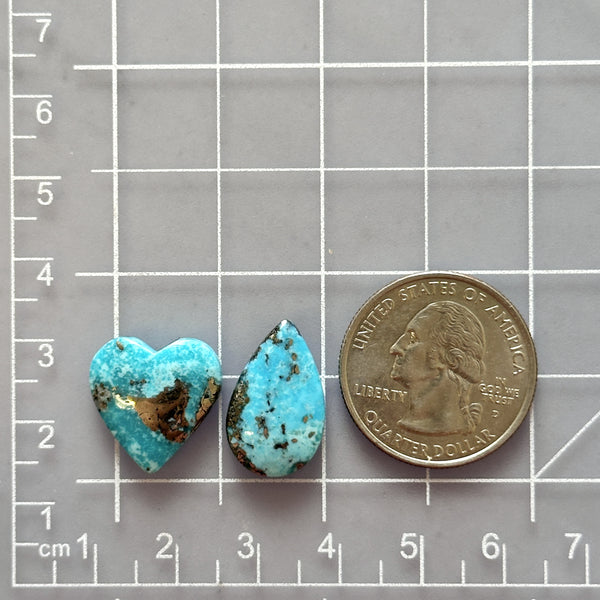 Medium Sky Blue Mixed Ithaca Peak Turquoise, Set of 2 Dimensions