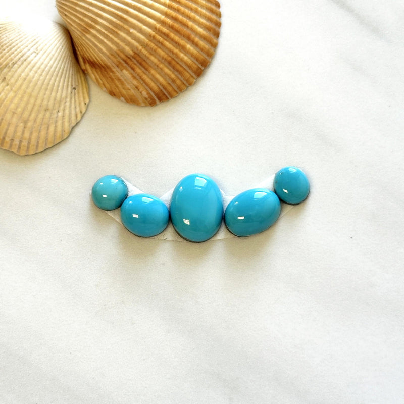 Small Sky Blue Mixed Sleeping Beauty Turquoise, Set of 5 Background