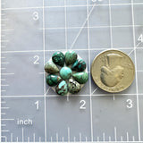 Small Mixed Mixed Mixed Turquoise, Set of 9 Dimensions
