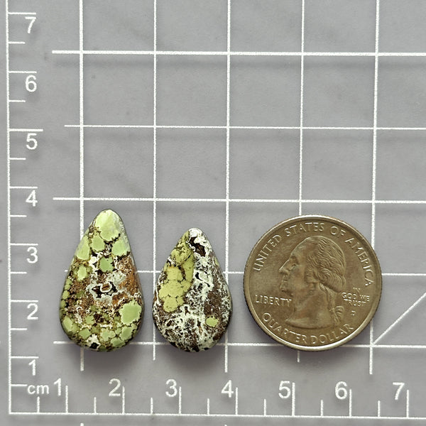 Large Sea Green Triangle Treasure Mountain Turquoise, Set of 2 Dimensions