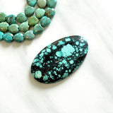 Large Sky Blue Oval Yungai Turquoise Background