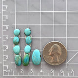 Small Sky Blue Mixed Kingman Turquoise, Set of 9 Dimensions
