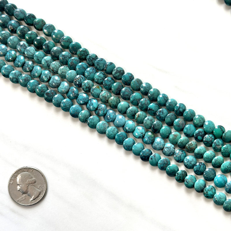 Ocean Blue Yungai Turquoise Puffy Coin Beads