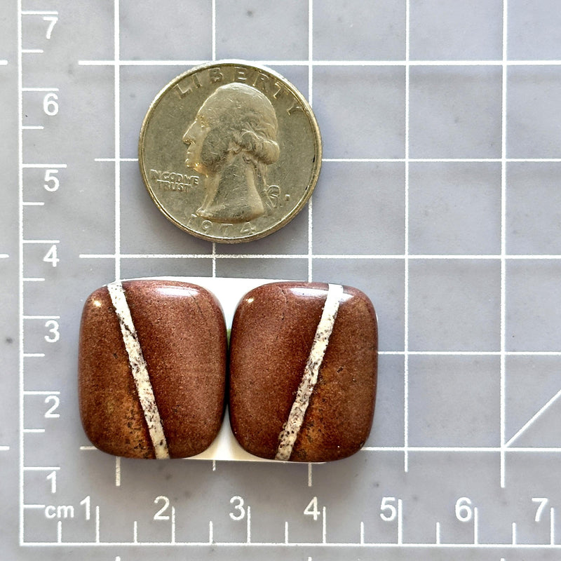 Large Red Freeform White Buffalo Dolomite, Set of 2 Dimensions