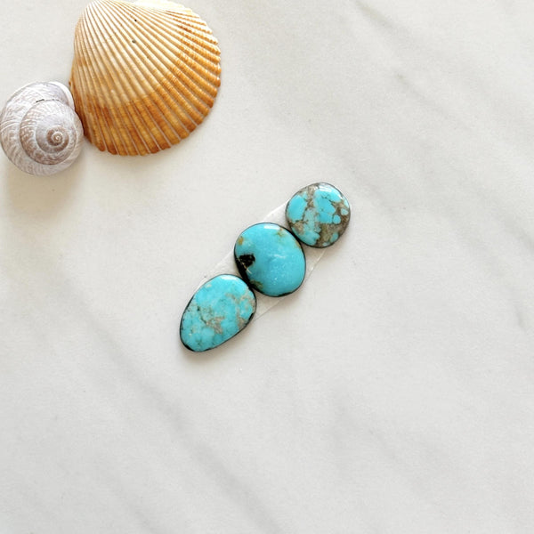 Small Sky Blue Freeform Kingman Turquoise, Set of 3 Background
