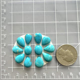 Small Sky Blue Mixed Kingman Turquoise, Set of 12 Dimensions