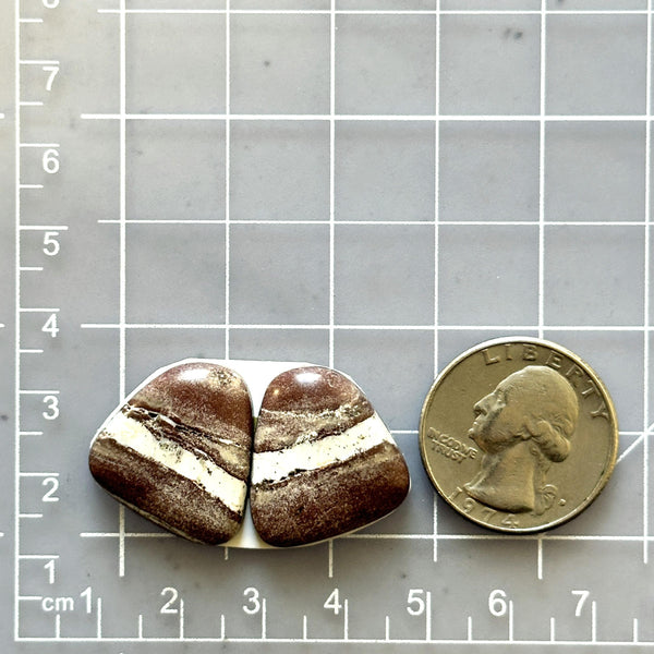 Medium Red Freeform White Buffalo Dolomite, Set of 2 Dimensions