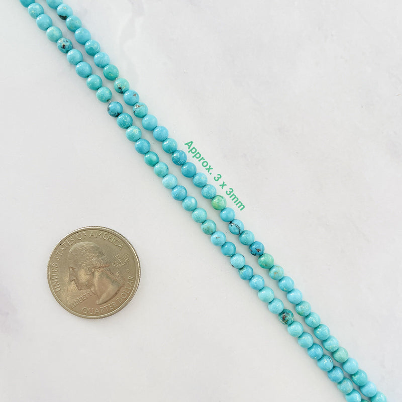 Sky Blue Kingman Turquoise Round Beads