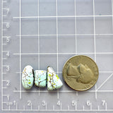 Small Faint Blue Mixed Sand Hill Turquoise, Set of 3 Dimensions