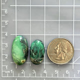 Large Sea Green Oval Crescent Lake Variscite, Set of 2 Dimensions