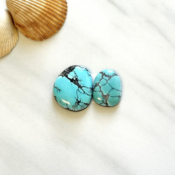 Large Sky Blue Mixed Treasure Mountain Turquoise, Set of 2 Background
