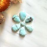 Small Faint Blue Mixed Sand Hill Turquoise, Set of 7 Background