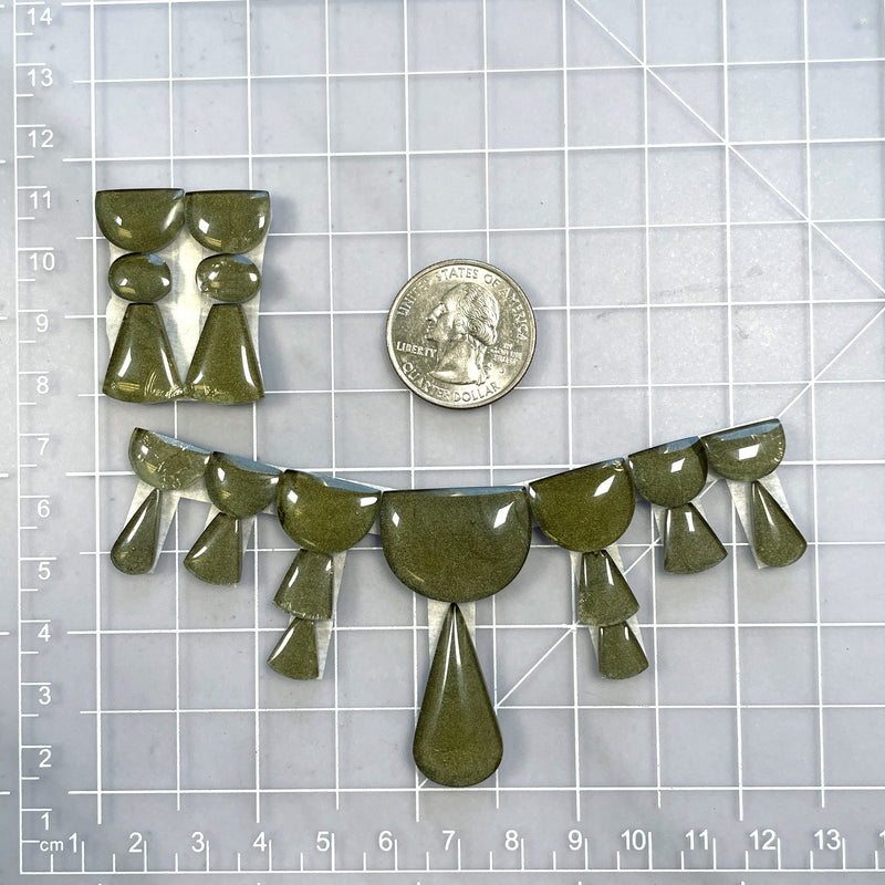 Small Swamp Green Mixed Rosarita, Set of 22 Dimensions