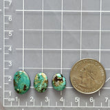 Small Sea Green Oval Treasure Mountain Turquoise, Set of 3 Dimensions