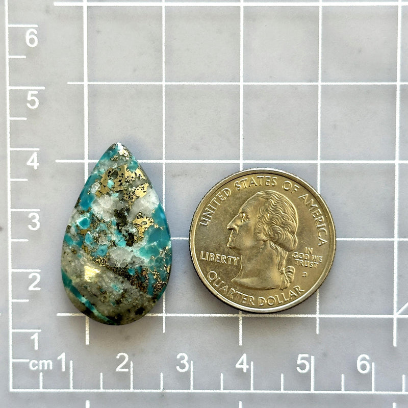 Large Ocean Blue Teardrop Ithaca Peak Turquoise Dimensions