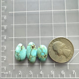 Small Sky Blue Mixed Sand Hill Turquoise, Set of 3 Dimensions