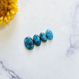 Small Ocean Blue Oval Prince Egyptian Turquoise, Set of 4 Background