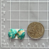 Small Mint Green Oval Fox Turquoise, Set of 2 Dimensions