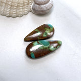 Medium Deep Blue Teardrop Bamboo Mountain Turquoise, Set of 2 Background