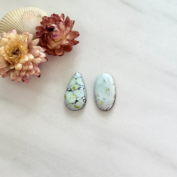 Medium Faint Blue Mixed Sand Hill Turquoise, Set of 2 Background