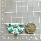 Small Sky Blue Mixed Namtso Lake Turquoise, Set of 6 Dimensions