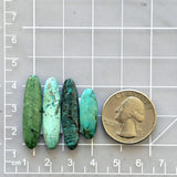 Medium Mixed Surfboard Yungai Turquoise, Set of 4 Dimensions