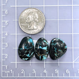 Medium Deep Blue Mixed Blue Moon Turquoise, Set of 3 Dimensions