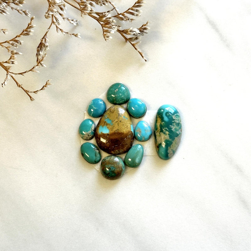 Small Mixed Mixed Royston Turquoise, Set of 10 Background