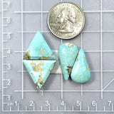 Medium Sky Blue Mixed Sand Hill Turquoise, Set of 4 Dimensions