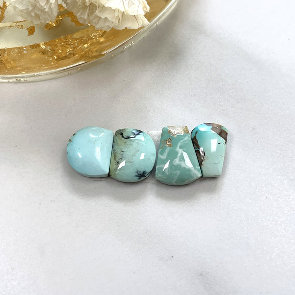 Small Sky Blue Mixed Mixed Turquoise, Set of 4 Background