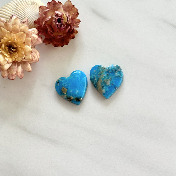 Small Sky Blue Heart Ithaca Peak Turquoise, Set of 2 Background