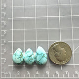 Medium Sky Blue Teardrop Namtso Lake Turquoise, Set of 3 Dimensions