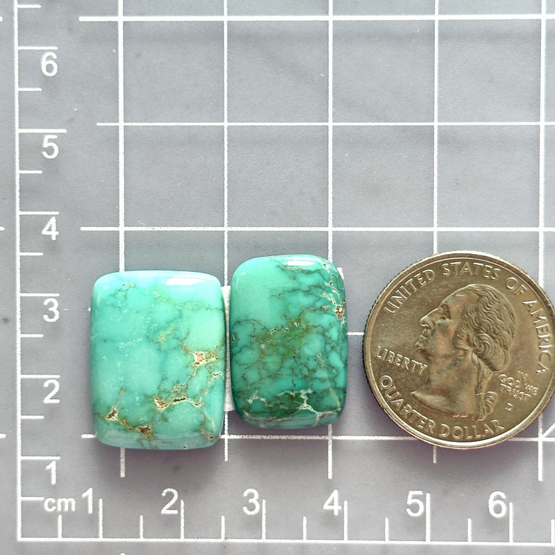 Large Sky Blue Bar Lone Mountain Turquoise, Set of 2 Dimensions