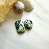 Medium Faint Green Mixed Crescent Lake Variscite, Set of 2 Background