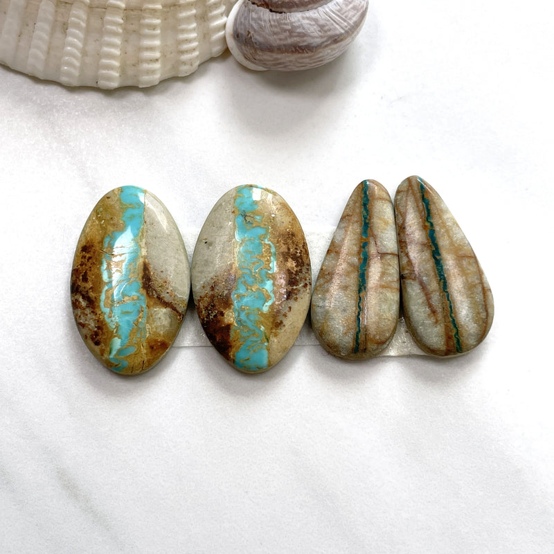 Large Mixed Mixed Royston Turquoise, Set of 4 Background