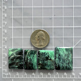 Large Deep Blue Bar Crescent Lake Variscite, Set of 4 Dimensions