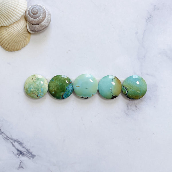 Small Mixed Round Mixed Turquoise, Set of 5 Background